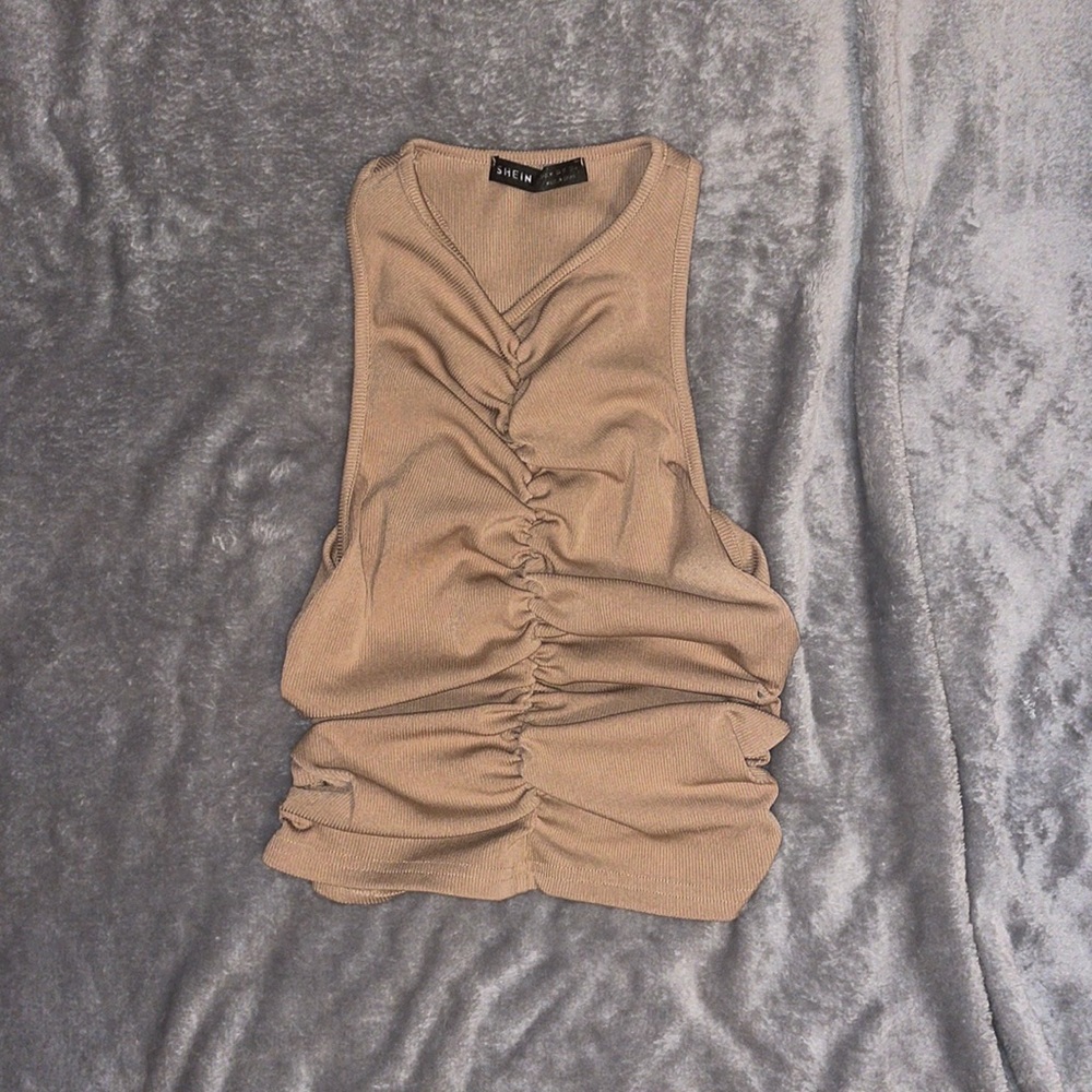 Shein Crop Top Color: Tan Size: M